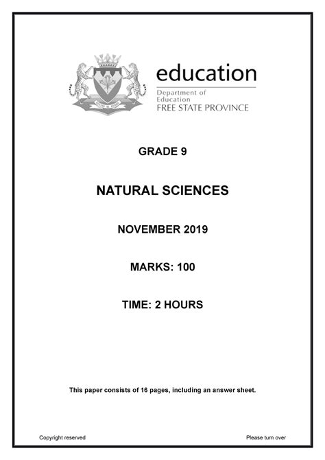ideal conditions, the <b>Life</b> <b>Science</b> syllabi for Grades 8-10 would require 4 periods per week. . Grade 9 exam papers namibia life science